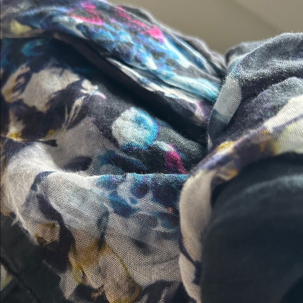 A vibrant blue  Floral scarf